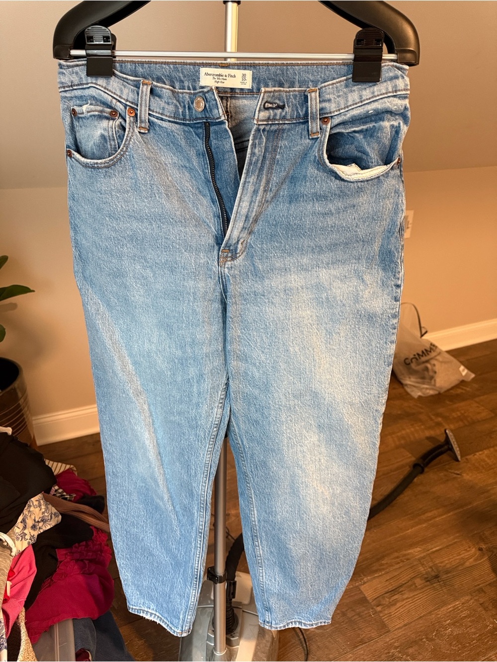 Abercrombie & Fitch Light Blue Vintage Wash High Rise Mom Jeans